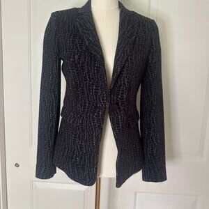 Armani Women’s Navy Textured Animal Print Blazer Size 4 Like New VINTAGE GEM